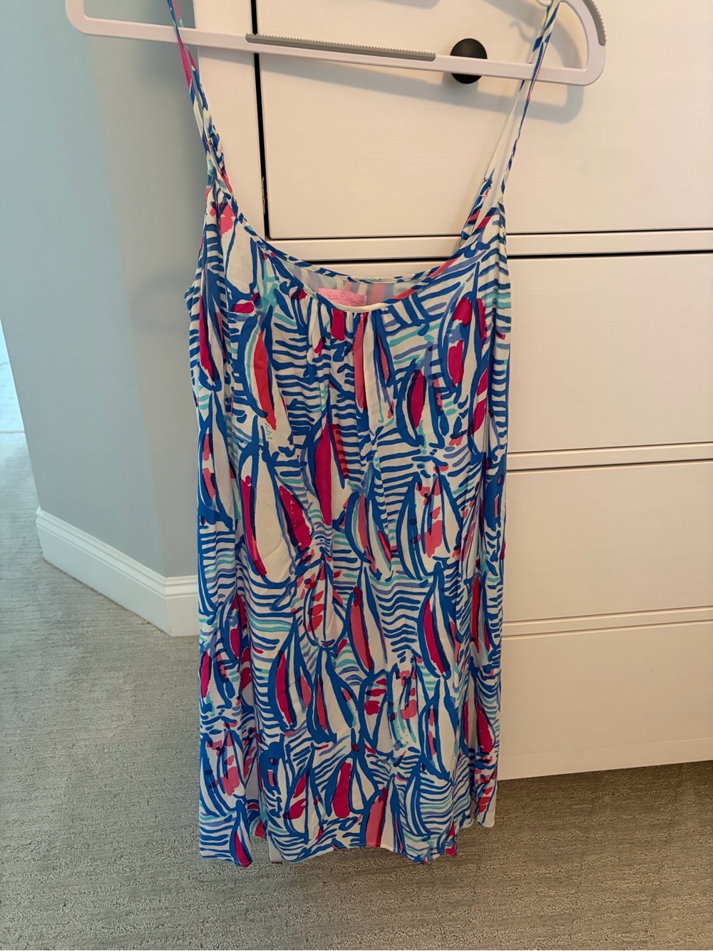 Lilly Pulitzer Pastel Stripe Slip Dress in Blue and Pink